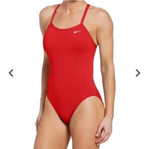 Nike Girls' Big Racerback One Piece Swimsuit NESS9844-814-Sz: L-RED-NWT
